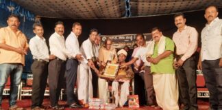 ವಿಟ್ಲ: ಜಾತ್ರೋತ್ಸವದ ಸಾಂಸ್ಕೃತಿಕ ಕಾರ್ಯಕ್ರಮದಲ್ಲಿ ಪದ್ಮಶ್ರೀ ಪುರಸ್ಕೃತ ಹರೇಕಳ ಹಾಜಬ್ಬರವರಿಗೆ ಸನ್ಮಾನ