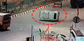 ಮಂಗಳೂರು: ಟೋಲ್ ಗೇಟ್ ಬಳಿ ಕಾರು ಪಲ್ಟಿ: ದೃಶ್ಯ ಸಿಸಿ ಟಿವಿಯಲ್ಲಿ ಸೆರೆ