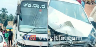 ಪುತ್ತೂರು: ಕಾರು ಹಾಗೂ ಬಸ್ ಡಿಕ್ಕಿ: ಪ್ರಯಾಣಿಕರು ಅಪಾಯದಿಂದ ಪಾರು
