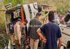 ಬಸ್ ಪಲ್ಟಿ; 28 ಪ್ರಯಾಣಿಕರಿಗೆ ಗಾಯ, 4 ಮಂದಿ ಸಾವು