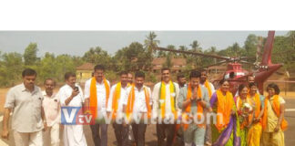 ಹನುಮಗಿರಿಗೆ ಬಂದಿಳಿದ ಫೈರ್ ಬ್ರಾಂಡ್ ಸಂಸದ ತೇಜಸ್ವಿ ಸೂರ್ಯ, ನಾಯಕಿ ಶೃತಿ