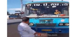 ಕಾಸರಗೋಡು : ಸರ್ವಿಸ್ ರಸ್ತೆ ಬಿಟ್ಟು ರಾಷ್ಟ್ರೀಯ ಹೆದ್ದಾರಿ ಮುಖಾಂತರ ತೆರಳುತ್ತಿದ್ದ ಬಸ್ಗೆ ರಸ್ತೆಯಲ್ಲಿ ಕುರ್ಚಿ ಹಾಕಿ ಕುಳಿತು ಹೋರಾಟ