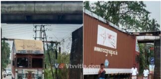 ಬಂಟ್ವಾಳ: ರೈಲ್ವೇ ಮೇಲ್ಸೇತುವೆಯ ಅಡಿಭಾಗದಲ್ಲಿ ಸಿಲುಕಿದ ಕಂಟೈನರ್ ಲಾರಿ