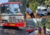 ಬಸ್ಗೆ ಕಾರು ಡಿಕ್ಕಿ; ಪ್ರಯಾಣಿಕರು ಅಪಾಯದಿಂದ ಪಾರು..!