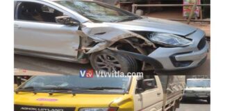 ಸುಳ್ಯ: ರಸ್ತೆ ಬದಿ ನಿಲ್ಲಿಸಿದ್ದ ಕಾರು ಮುಂದಕ್ಕೆ ಚಲಿಸಿ ಚಲಿಸುತ್ತಿದ್ದ ಟಾಟಾ ಏಸ್ ಗಾಡಿಗೆ ಡಿಕ್ಕಿ