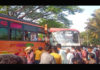ಬಸ್ಗಳ ನಡುವೆ ಮುಖಾಮುಖಿ ಡಿಕ್ಕಿ; ಚಾಲಕನ ಸ್ಥಿತಿ ಗಂಭೀರ..!