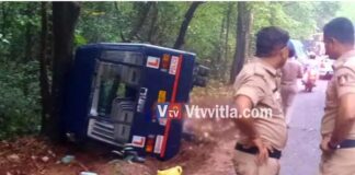 ಬೆಳ್ತಂಗಡಿ: ಇನೋವಾ ಕಾರು ಎರಡು ಪೊಲೀಸ್ ವಾಹನಗಳಿಗೆ ಡಿಕ್ಕಿ: ಪೊಲೀಸ್ ವ್ಯಾನ್ ಪಲ್ಟಿ