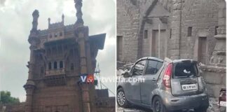 ಭಾರೀ ಮಳೆ ಸಿಡಿಲಿನ ಹೊಡೆತಕ್ಕೆ ನೆಲಕ್ಕುರುಳಿದ ಐತಿಹಾಸಿಕ ಮೆಹೆತರ್ ಮಹಲ್