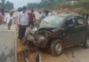 ಮೆಲ್ಕಾರ್: ಚಾಲಕನ ನಿಯಂತ್ರಣ ತಪ್ಪಿ ಕಾರು ಡಿವೈಡರ್ಗೆ ಡಿಕ್ಕಿ-ನಾಲ್ವರಿಗೆ ಗಾಯ