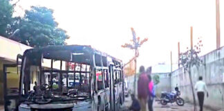 ಬಿಎಂಟಿಸಿ ಬಸ್ ಬೆಂಕಿಗಾಹುತಿ – ತಪ್ಪಿದ ಅನಾಹುತ
