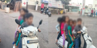 ಬೆಂಗಳೂರು: ಒಂದೇ ಸ್ಕೂಟರ್ನಲ್ಲಿ 6 ಅಪ್ರಾಪ್ತರ ಸವಾರಿ – ಪೋಷಕರ ವಿರುದ್ಧ ಆಕ್ರೋಶ