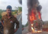 ಗದಗಕ್ಕೆ ಹೋಗುತ್ತಿದ್ದ ಕೆಎಸ್ ಆರ್ ಟಿ ಸಿ ಬಸ್ಗೆ ಬೆಂಕಿ – ಚಾಲಕನ ಸಮಯಪ್ರಜ್ಞೆ 17 ಜನ ಪಾರು