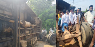 ಸಾರಿಗೆ ಬಸ್ ಪಲ್ಟಿ – ವಿದ್ಯಾರ್ಥಿ ಸಾವು, 20ಕ್ಕೂ ಹೆಚ್ಚು ಜನರ ಸ್ಥಿತಿ ಗಂಭೀರ
