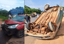 ಬೆಳ್ತಂಗಡಿ: ಎರಡು ಕಾರು, ಬೈಕ್ ನಡುವೆ ಡಿಕ್ಕಿ-ಸವಾರನಿಗೆ ಗಾಯ