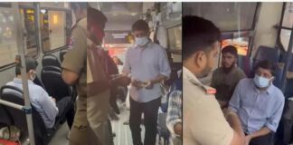 ಬಿಎಂಟಿಸಿ ಬಸ್ನಲ್ಲಿ ಮಾಸ್ಕ್ ಧರಿಸಿ ಸಚಿವ ಬೈರತಿ ಸುರೇಶ್ ದಿಢೀರ್ ರಿಯಾಲಿಟಿ ಚೆಕ್!-ಪ್ರಯಾಣಿಕರಿಗೆ ನಿಲ್ಲಿಸದ ಚಾಲಕ ಮತ್ತು ಕಂಡೆಕ್ಟರ್ ಅಮಾನತು