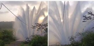 ಎತ್ತಿನಹೊಳೆ ಯೋಜನೆ ಪೈಪ್ಲೈನ್ ಭಾರಿ ಸದ್ದಿನೊಂದಿಗೆ ಸ್ಫೋಟ; ನೂರು ಅಡಿ ಎತ್ತರಕ್ಕೆ ಚಿಮ್ಮಿದ ನೀರು- ಕಾಫಿ ತೋಟಗಳಿಗೆ ನುಗ್ಗಿದ ನೀರು