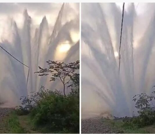 ಎತ್ತಿನಹೊಳೆ ಯೋಜನೆ ಪೈಪ್ಲೈನ್ ಭಾರಿ ಸದ್ದಿನೊಂದಿಗೆ ಸ್ಫೋಟ; ನೂರು ಅಡಿ ಎತ್ತರಕ್ಕೆ ಚಿಮ್ಮಿದ ನೀರು- ಕಾಫಿ ತೋಟಗಳಿಗೆ ನುಗ್ಗಿದ ನೀರು