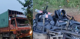 ಕೋಲಾರ: ಕ್ಯಾಂಟರ್, ಬೈಕ್ ಮಧ್ಯೆ ಭೀಕರ ಅಪಘಾತ – ದೇವಾಲಯಕ್ಕೆ ತೆರಳುತ್ತಿದ್ದ ಇಬ್ಬರು ಸ್ನೇಹಿತರು ದುರ್ಮರಣ