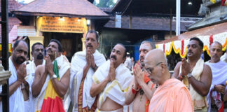 ಕೊಲ್ಲೂರು ಮೂಕಾಂಬಿಕೆಯ ದರ್ಶನ ಪಡೆದ ಕೇರಳಂ ಮುಖ್ಯಮಂತ್ರಿ ವಿ. ಡಿ. ಸತೀಶನ್