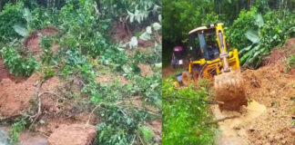 ಮಡಿಕೇರಿಯಲ್ಲಿ ಭಾರೀ ಮಳೆ – ಕರೀಕೆ ಗ್ರಾಮದಲ್ಲಿ ಭಾರೀ ಭೂಕುಸಿತ