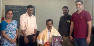ಜಿಲ್ಲಾ ಮಟ್ಟದ ಉತ್ತಮ ಶಿಕ್ಷಕ ಪ್ರಶಸ್ತಿ ಪುರಸ್ಕೃತ ವಿದ್ಯಾಶಂಕರ್ ಡಿ. ಅವರಿಗೆ ಸನ್ಮಾನ